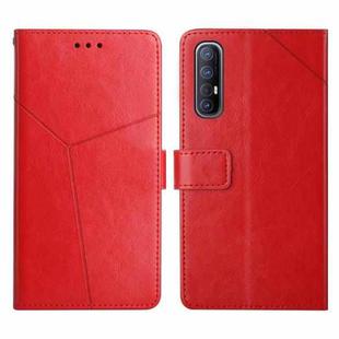For OPPO Reno3 Pro 5G Y Stitching Horizontal Flip Leather Phone Case(Red)