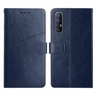 For OPPO Reno3 Pro 5G Y Stitching Horizontal Flip Leather Phone Case(Blue)