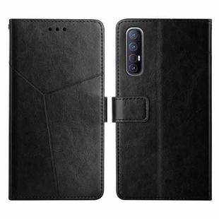 For OPPO Reno3 Pro 5G Y Stitching Horizontal Flip Leather Phone Case(Black)