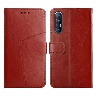 For OPPO Reno3 Pro 5G Y Stitching Horizontal Flip Leather Phone Case(Brown)