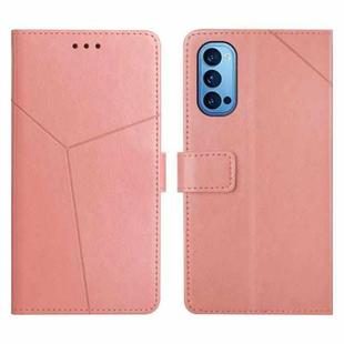For OPPO Reno4 Pro 5G Y Stitching Horizontal Flip Leather Phone Case(Rose Gold)