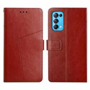 For OPPO Reno5 4G Y Stitching Horizontal Flip Leather Phone Case(Brown)