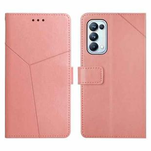 For OPPO Reno5 Pro 5G Y Stitching Horizontal Flip Leather Phone Case(Rose Gold)