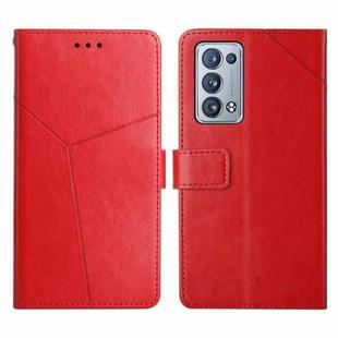 For OPPO Reno6 Pro+ 5G Y Stitching Horizontal Flip Leather Phone Case(Red)