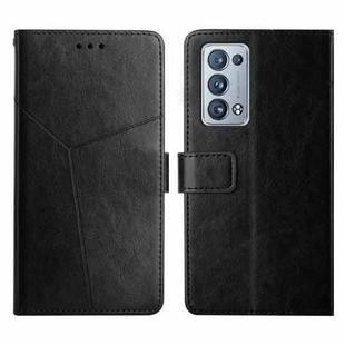 For OPPO Reno6 Pro+ 5G Y Stitching Horizontal Flip Leather Phone Case(Black)