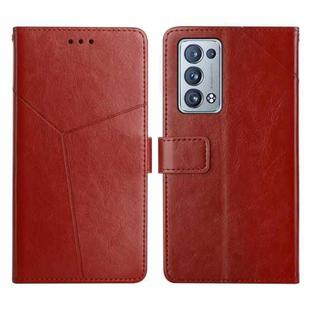 For OPPO Reno6 Pro+ 5G Y Stitching Horizontal Flip Leather Phone Case(Brown)