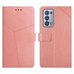 For OPPO Reno6 Pro+ 5G Y Stitching Horizontal Flip Leather Phone Case(Rose Gold)