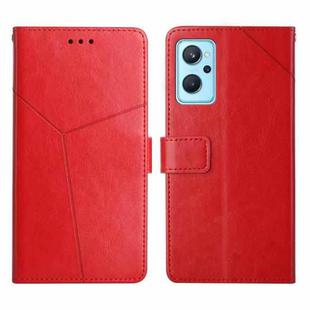 For OPPO Realme 9i Y Stitching Horizontal Flip Leather Phone Case(Red)