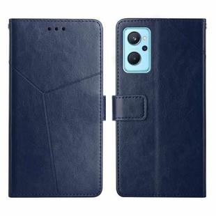 For OPPO Realme 9i Y Stitching Horizontal Flip Leather Phone Case(Blue)
