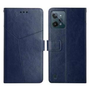 For OPPO Realme C31 Y Stitching Horizontal Flip Leather Phone Case(Blue)