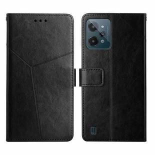 For OPPO Realme C31 Y Stitching Horizontal Flip Leather Phone Case(Black)