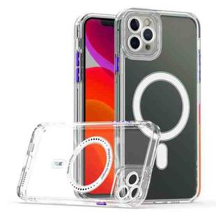For iPhone 11 Pro Max Cat-eye TPU + Acrylic Magsafe Phone Case (Purple)
