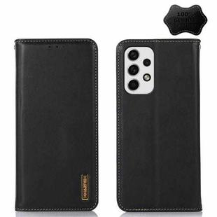 For Samsung Galaxy A53 5G KHAZNEH Nappa Top Layer Cowhide Leather Phone Case(Black)