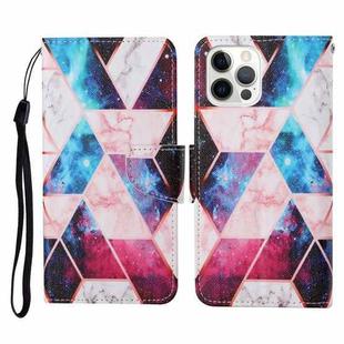 For iPhone 13 Pro Max Colored Drawing Pattern Horizontal Flip Leather Phone Case (Starry Marble)