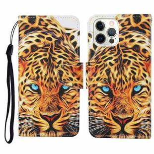 For iPhone 13 Pro Max Colored Drawing Pattern Horizontal Flip Leather Phone Case (Yellow Leopard)