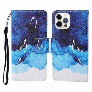 For iPhone 13 Pro Colored Drawing Pattern Horizontal Flip Leather Phone Case (Watercolor Fish)