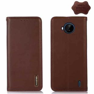 For Nokia C20 Plus KHAZNEH Nappa Top Layer Cowhide Leather Phone Case(Brown)