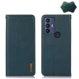 For TCL 30 SE/306/305 / Sharp Aquos V6/V6 Plus KHAZNEH Nappa Top Layer Cowhide Leather Phone Case(Green)