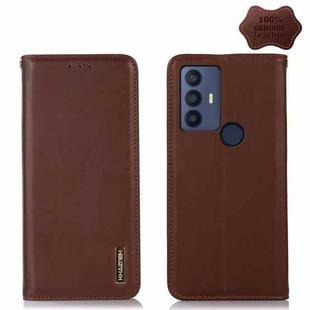 For TCL 30 SE/306/305 / Sharp Aquos V6/V6 Plus KHAZNEH Nappa Top Layer Cowhide Leather Phone Case(Brown)