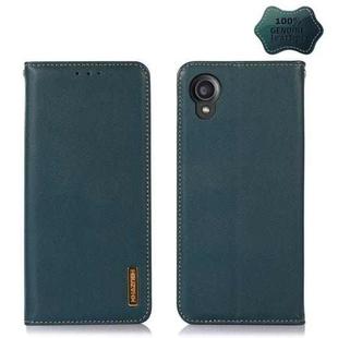 For Kyocera Digno BX2 KHAZNEH Nappa Top Layer Cowhide Leather Phone Case(Green)