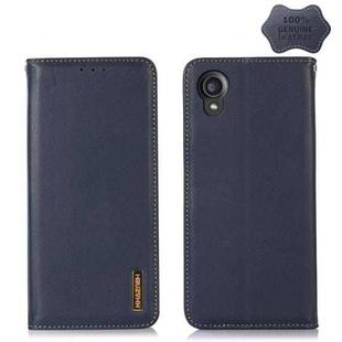 For Kyocera Digno BX2 KHAZNEH Nappa Top Layer Cowhide Leather Phone Case(Blue)