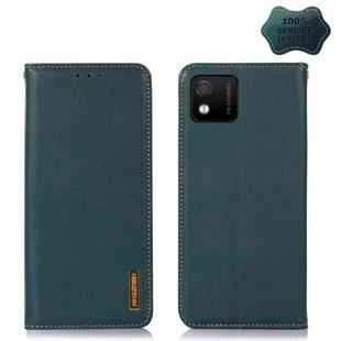 For Wiko Y52 KHAZNEH Nappa Top Layer Cowhide Leather Phone Case(Green)