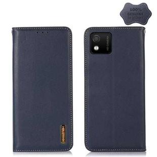 For Wiko Y52 KHAZNEH Nappa Top Layer Cowhide Leather Phone Case(Blue)