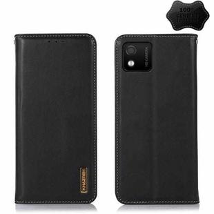For Wiko Y52 KHAZNEH Nappa Top Layer Cowhide Leather Phone Case(Black)
