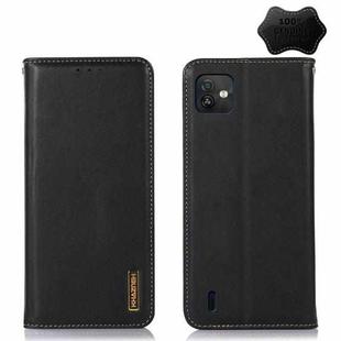 For Wiko Y82 KHAZNEH Nappa Top Layer Cowhide Leather Phone Case(Black)