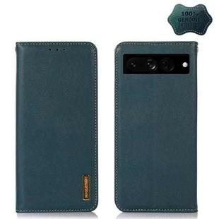 For Google Pixel 7 Pro 5G KHAZNEH Nappa Top Layer Cowhide Leather Phone Case(Green)