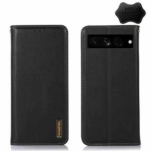 For Google Pixel 7 Pro 5G KHAZNEH Nappa Top Layer Cowhide Leather Phone Case(Black)