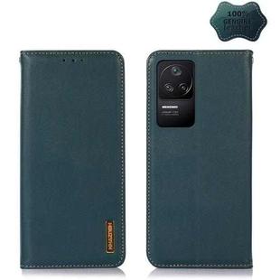 For Xiaomi Redmi K40S KHAZNEH Nappa Top Layer Cowhide Leather Phone Case(Green)