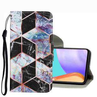 For Samsung Galaxy A33 Coloured Drawing Pattern Leather Phone Case(Black Marble)