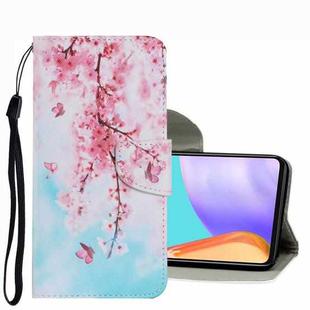 For Samsung Galaxy A33 Coloured Drawing Pattern Leather Phone Case(Cherry Blossoms)