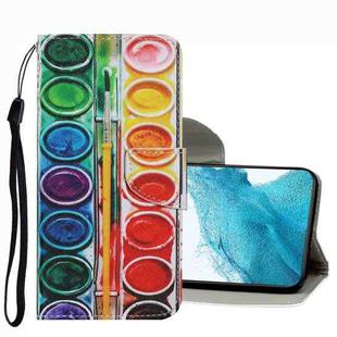 For Samsung Galaxy S22 5G Coloured Drawing Pattern Leather Phone Case(Eye Shadow)