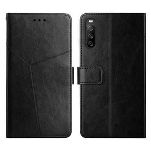 For Sony Xperia 10 Y Stitching Horizontal Flip Leather Phone Case(Black)