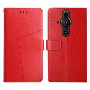 For Sony Xperia Pro-I Y Stitching Horizontal Flip Leather Phone Case(Red)