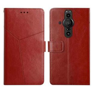 For Sony Xperia Pro-I Y Stitching Horizontal Flip Leather Phone Case(Brown)