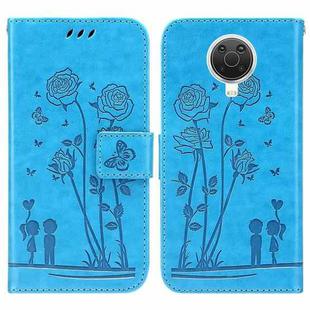 For Nokia G20 / G10 / 6.3 Embossing Rose Couple Leather Phone Case(Blue)