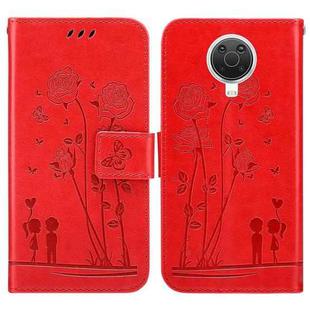 For Nokia G20 / G10 / 6.3 Embossing Rose Couple Leather Phone Case(Red)