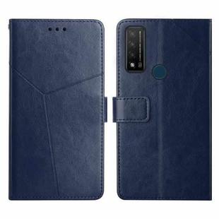 For TCL 20 R 5G Y Stitching Horizontal Flip Leather Phone Case(Blue)