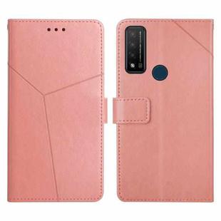 For TCL 20 R 5G Y Stitching Horizontal Flip Leather Phone Case(Rose Gold)