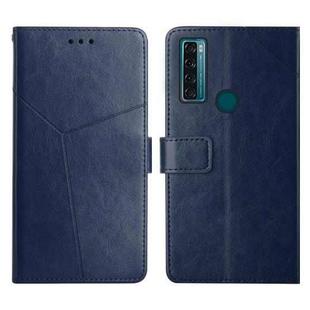 For TCL 20 SE Y Stitching Horizontal Flip Leather Phone Case(Blue)