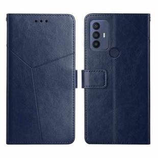 For TCL 30 SE Y Stitching Horizontal Flip Leather Phone Case(Blue)