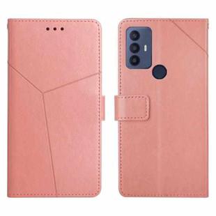 For TCL 30 SE Y Stitching Horizontal Flip Leather Phone Case(Rose Gold)