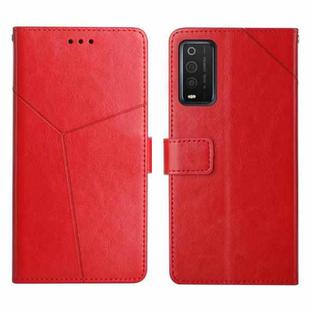 For TCL 205 Y Stitching Horizontal Flip Leather Phone Case(Red)