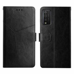 For TCL 205 Y Stitching Horizontal Flip Leather Phone Case(Black)