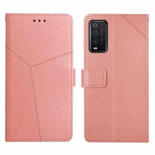 For TCL 205 Y Stitching Horizontal Flip Leather Phone Case(Rose Gold)