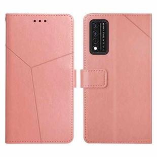 For T-Mobile Revvl V+ 5G Y Stitching Horizontal Flip Leather Phone Case(Rose Gold)
