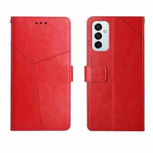 For Samsung Galaxy M23 Y Stitching Horizontal Flip Leather Phone Case(Red)